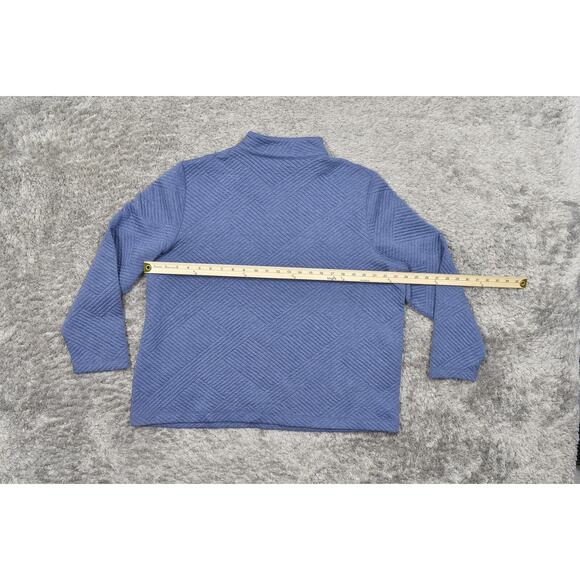 Weekends by Chico's Blue Pullover Sweater Size 3 Knit Mock Neck Long Sleeve - Picture 4 of 8